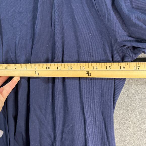 Isaac Mizrahi LIVE! Essentials Ribbed Pima Cotton Cardigan Dark Navy Size Small - Picture 8 of 10